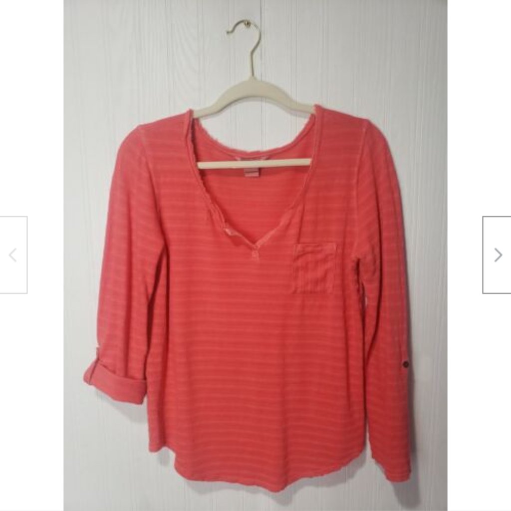 Lucky Brand Henley Striped Top